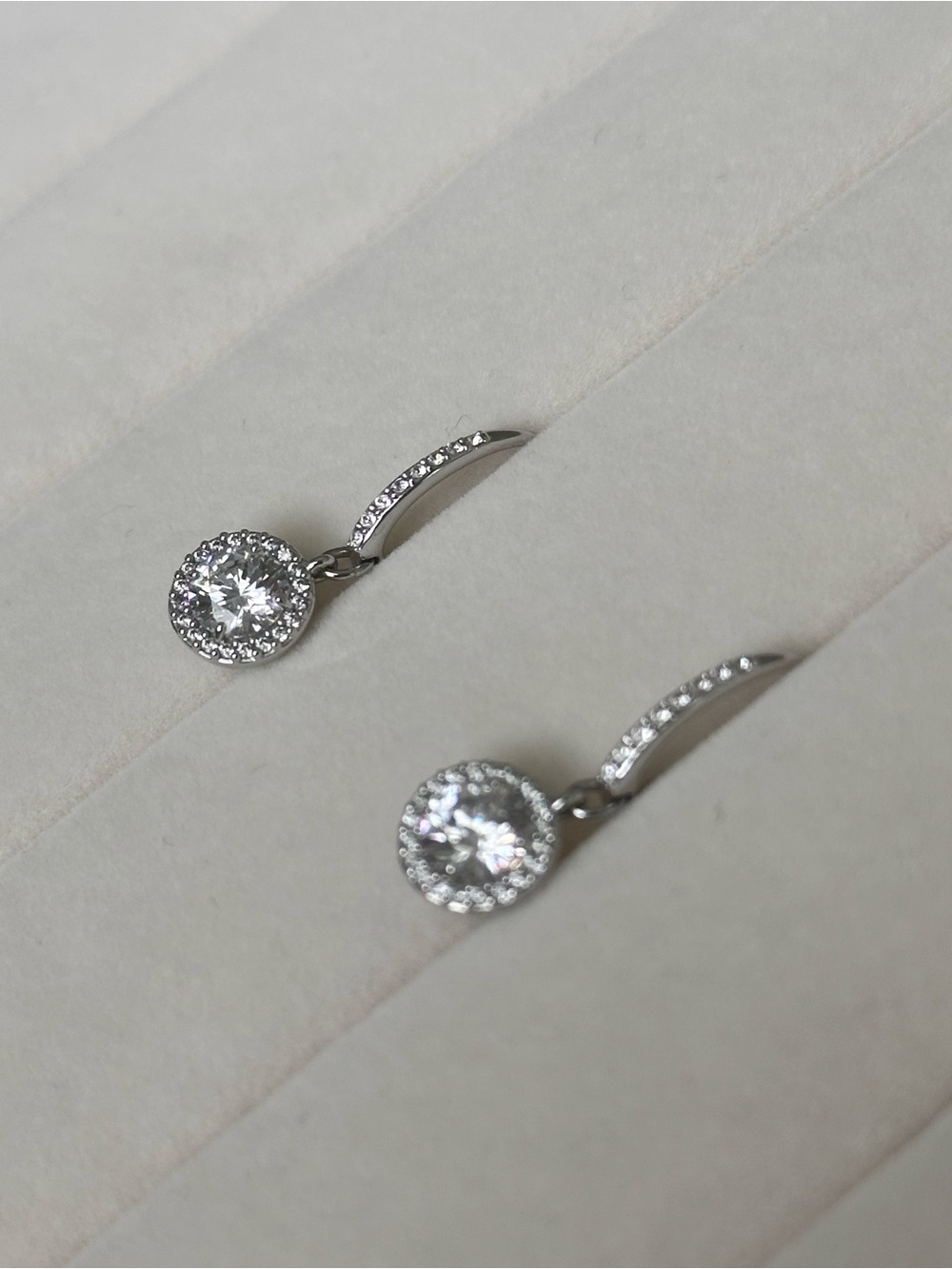 Authentic Silver Swarovski Drop Earrings Rhodium Plated
